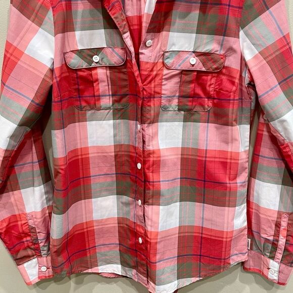 Eddie Bauer Pink Flannel Plaid Shirt - Size: Small - Picture 6 of 10